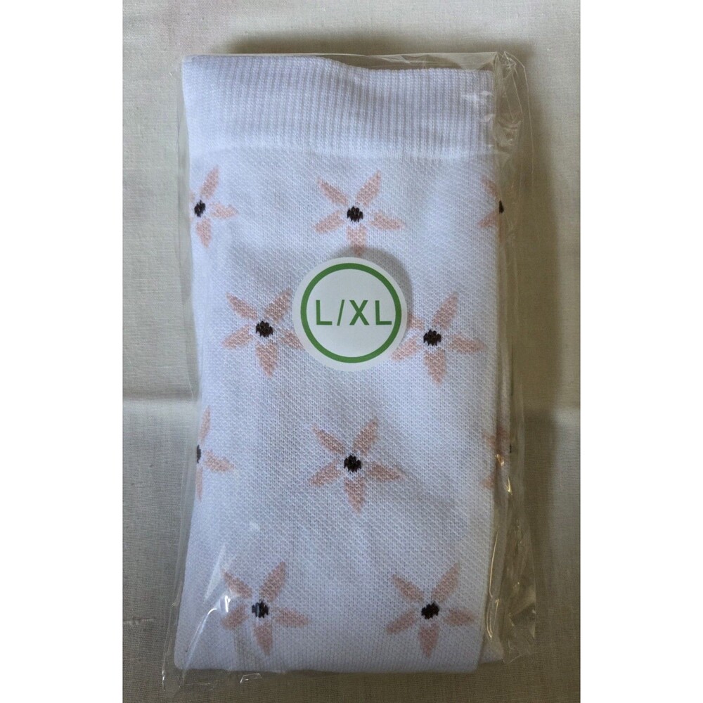 Compression Socks Knee High Size L/XL 1 Pr Floral Print New 15-20 mmHg